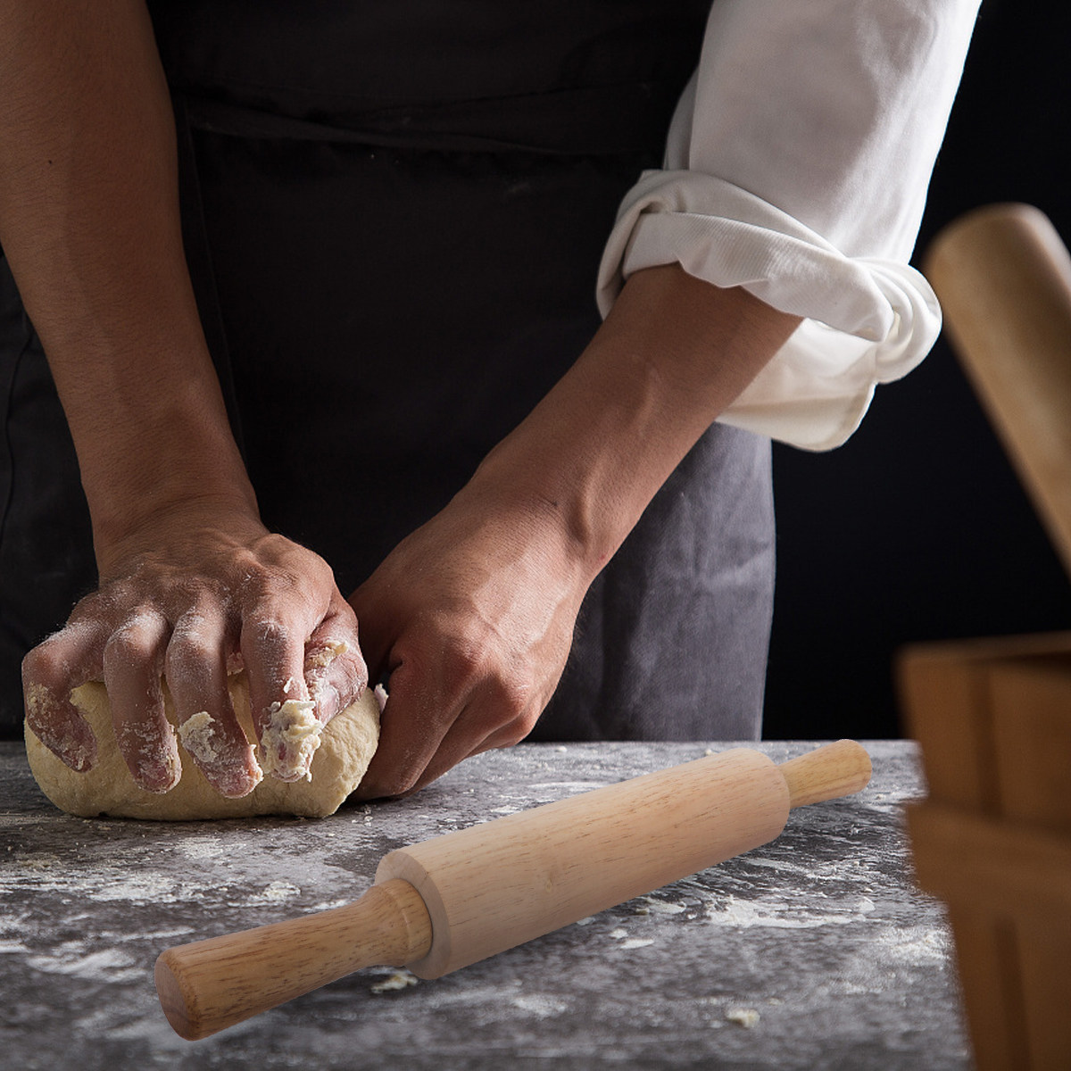 Kitchen Roller Baking - Mattarello in legno di caucciù di