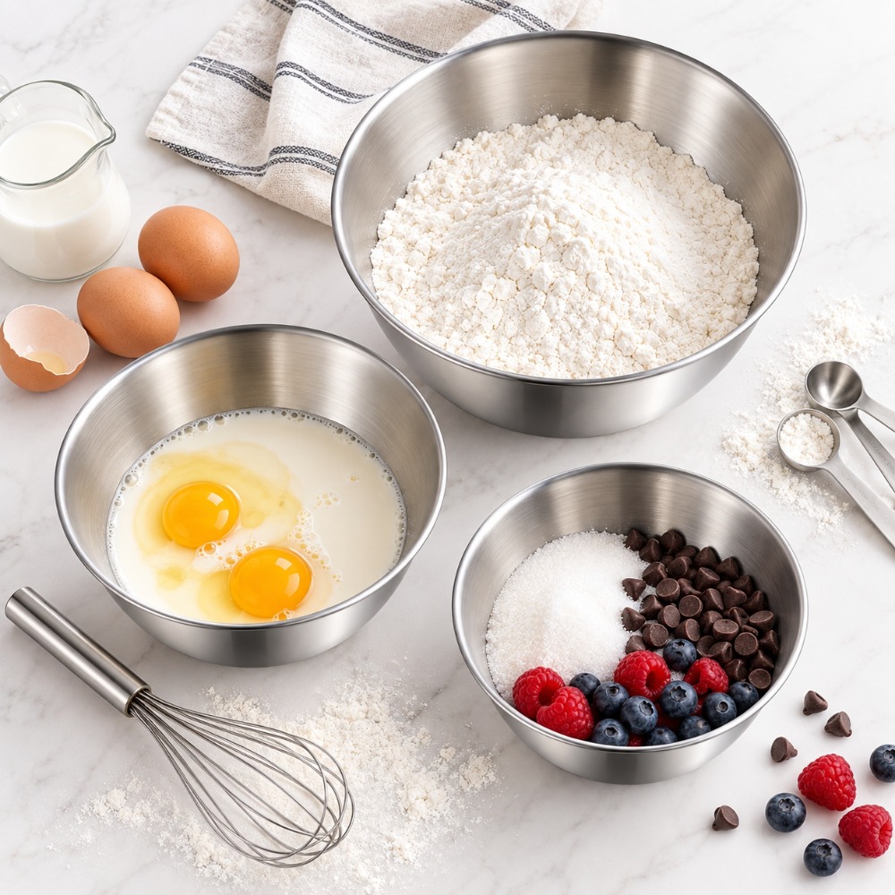 Set di 3 ciotole in acciaio in - Baking Kitchen Set recensione e prezzo